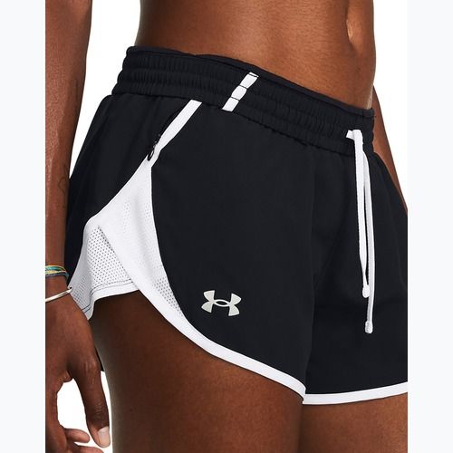 Pantaloncini da corsa Under Armour Fly By 3" donna nero / bianco / riflettente