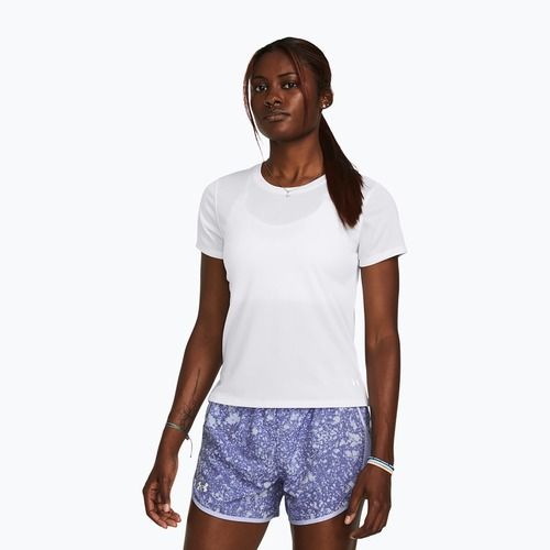 Maglietta da running Under Armour Launch bianca/riflettente da donna