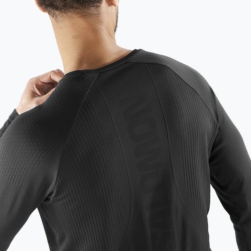 Salomon Sense Aero Seamless Tee a maniche lunghe da uomo per il running, nero profondo