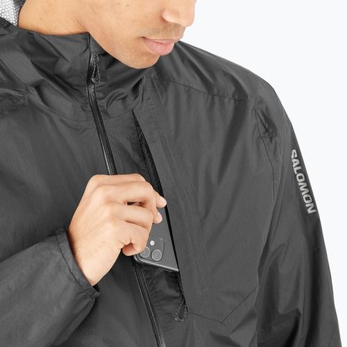 Giacca da corsa Salomon Bonatti Waterproof nero profondo da uomo
