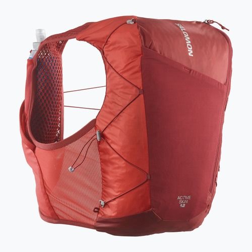Salomon Active Skin 12 Set gilet da corsa rosso dalia/rosso alto rischio