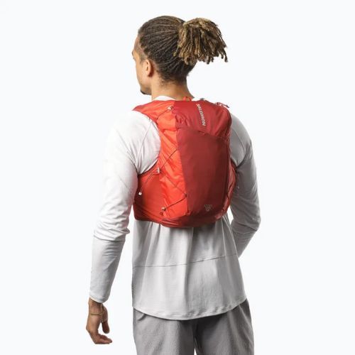Salomon Active Skin 12 Set gilet da corsa rosso dalia/rosso alto rischio