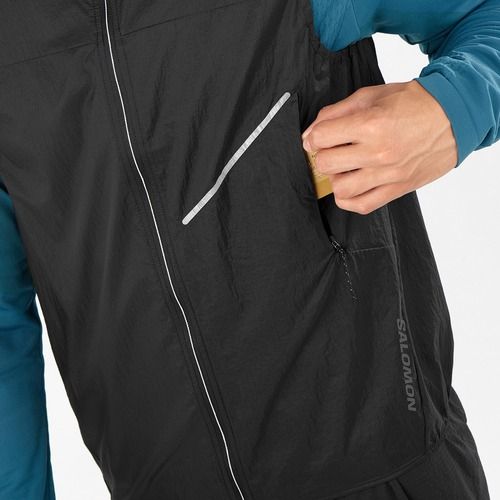 Salomon Sense Aero Wind, smanicato da running da uomo, nero intenso
