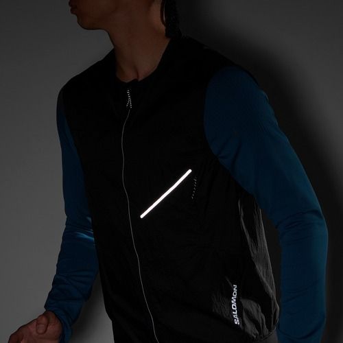 Salomon Sense Aero Wind, smanicato da running da uomo, nero intenso