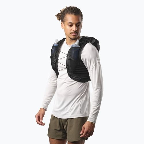 Gilet da corsa Salomon Active Skin 12 No Flasks nero/metallo