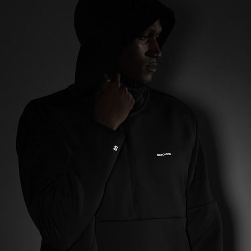 Felpa con cappuccio Salomon SHAKEout Half Zip Uomo nero profondo
