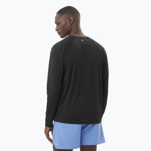 Salomon SHAKEout Core Uomo, manica lunga da corsa, nero profondo