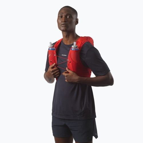 Gilet da corsa Salomon ADV SKIN 12 Set flame scarlet/haude red
