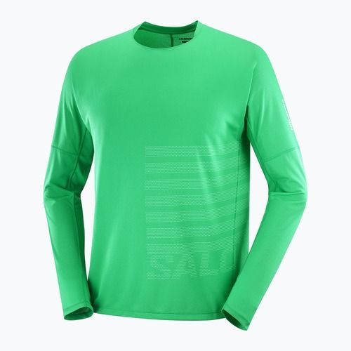 Salomon Sense Aero Tee GFX Uomo manica lunga da running parrocchetto/menta cipollina
