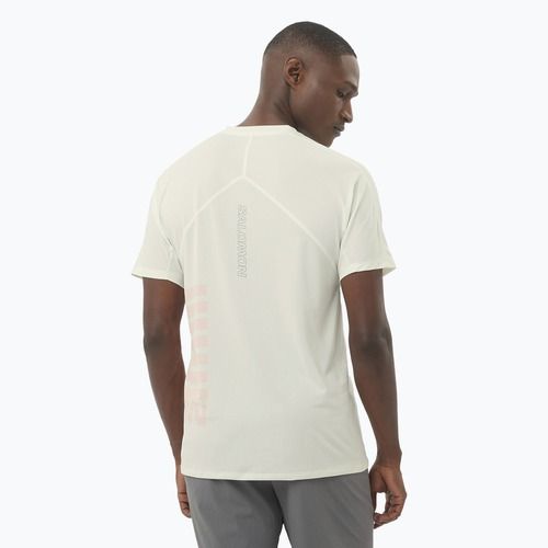 Maglietta da corsa Salomon Sense Aero Tee GFX icicle/neon flame da uomo