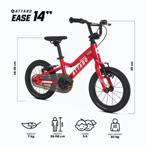 Bicicletta per bambini ATTABO EASE 14" rosso