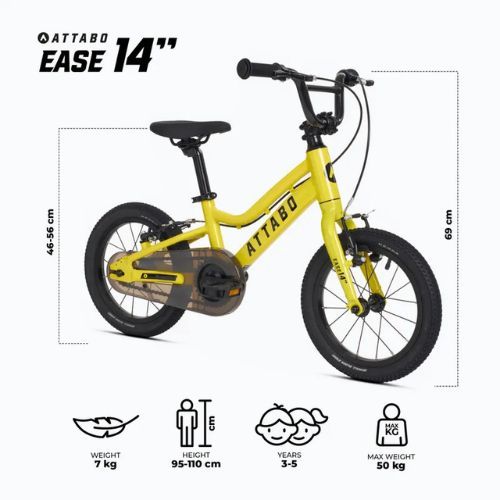 Bicicletta per bambini ATTABO EASE 14" giallo