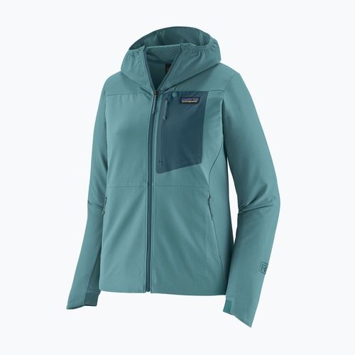 Giacca softshell da donna Patagonia R1 CrossStrata Hoody wetland blue