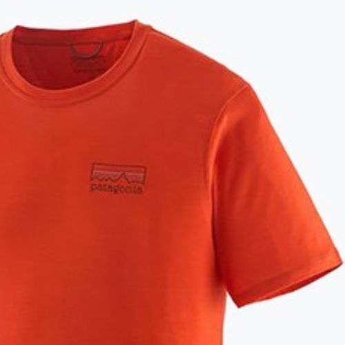 Camicia grafica da uomo Patagonia Cap Cool Merino Blend fitz roy strata/pollinator orange