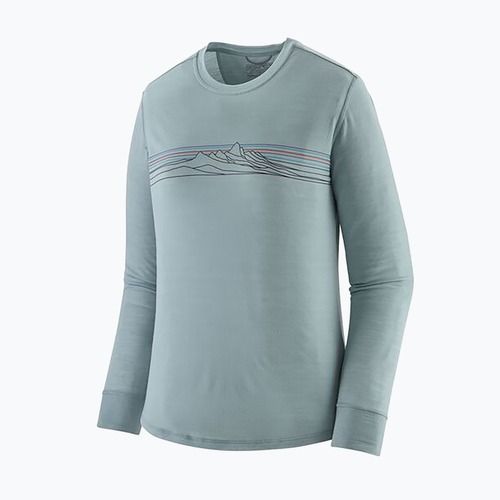 Patagonia Cap Cool Merino Blend Graphic stripe longsleeve donna: blu termico