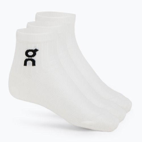 On Logo Sock Mid 3 paia bianco