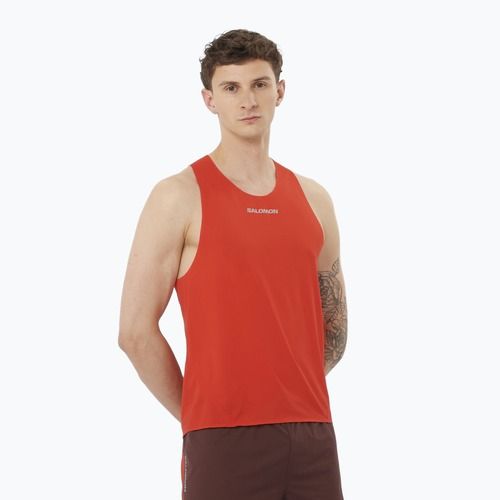 Canotta da corsa da uomo Salomon S/Lab Speed Singlet rosso fuoco