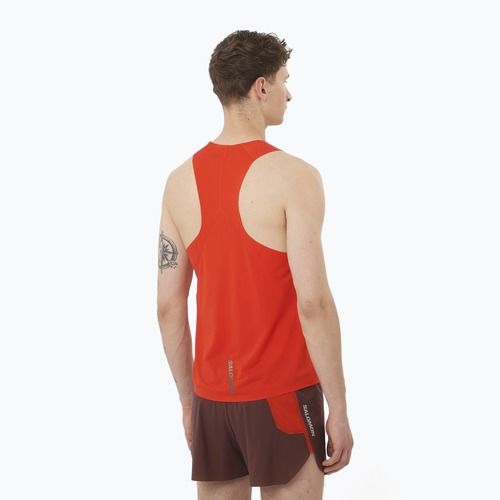 Canotta da corsa da uomo Salomon S/Lab Speed Singlet rosso fuoco