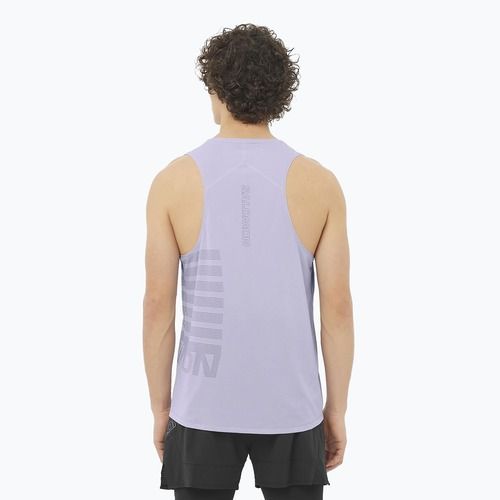 Canotta da corsa da uomo Salomon Sense Aero Singlet GFX Cosmic Sky