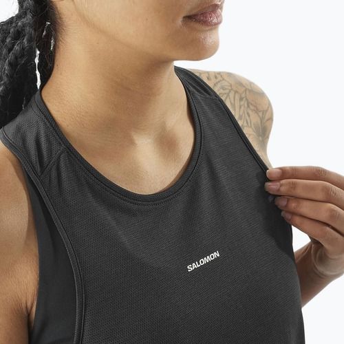 Canotta running donna Salomon SHAKEout Core Tank nero profondo
