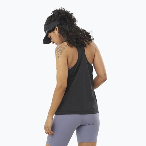 Canotta running donna Salomon SHAKEout Core Tank nero profondo