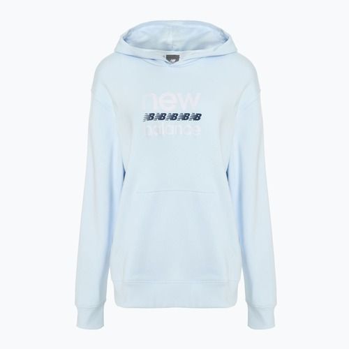 Felpa con cappuccio New Balance Sport Graphic French Terry Donna blu ghiaccio