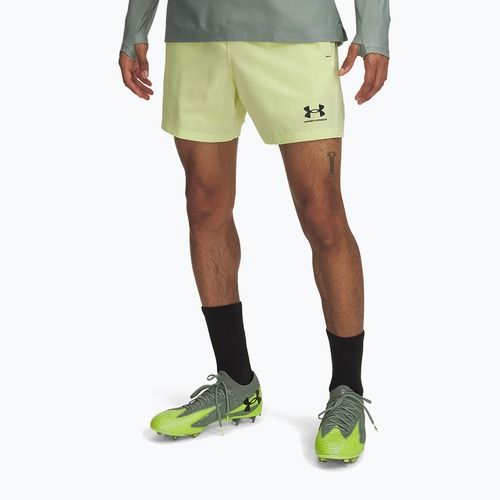 Pantaloncini da calcio Under Armour Challenger Pro Woven da uomo giallo sonico/nero