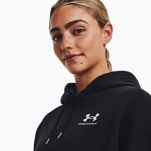 Felpa da donna Under Armour Icon Fleece con cappuccio nero/bianco