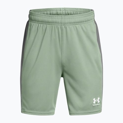 Pantaloncini da calcio Under Armour Challenger Knit verde silice / castlerock / bianco da bambino