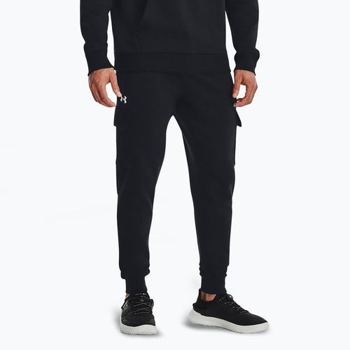 Pantaloni Under Armour Rival Fleece Cargo Jogger da uomo nero / bianco