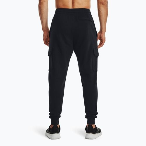 Pantaloni Under Armour Rival Fleece Cargo Jogger da uomo nero / bianco