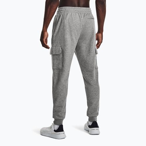 Pantaloni Under Armour Rival Fleece Cargo Jogger Uomo castlerock light heather / bianco