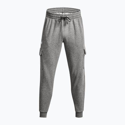 Pantaloni Under Armour Rival Fleece Cargo Jogger Uomo castlerock light heather / bianco