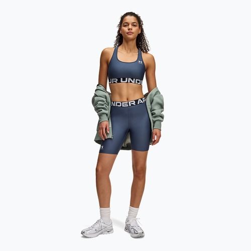 Pantaloncini Under Armour donna HG Authentics 8in downpour grigio/bianco