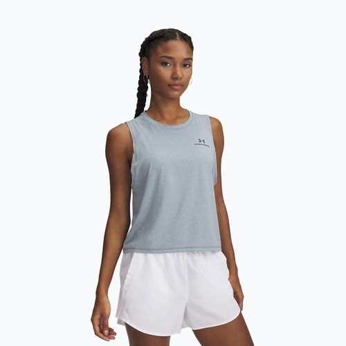 Under Armour Rush Energy Crop Tank canotta da allenamento donna grigio acquazzone/grigio acquazzone