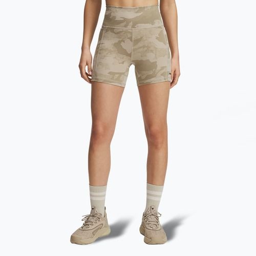 Pantaloncini da allenamento Under Armour Project Rock middy city cachi/nero da donna