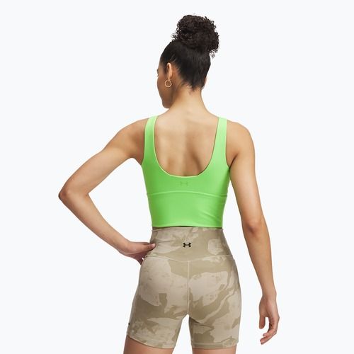 Under Armour Project Rock Fitted Bra Canotta da allenamento cyber green / cyber green