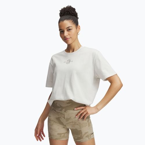 Maglietta Under Armour Project Rock Campus da donna, colore bianco/crema/nero