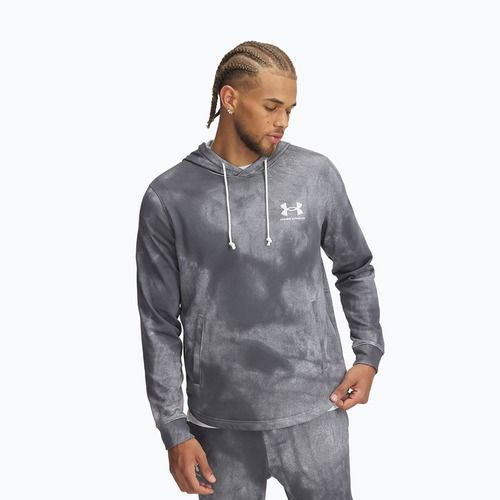 Felpa da uomo Under Armour Rival Terry Printed castlerock/onyx white