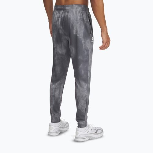 Pantaloni da jogging Under Armour Rival Terry Printed da uomo, color castlerock/onyx bianco