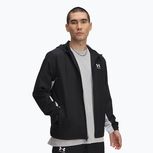 Giacca a vento Under Armour Rival Woven da uomo nero/nero/bianco