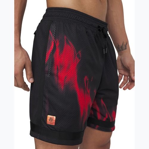 Pantaloncini da basket da uomo Uder Armour Curry Statement I nero / fuoco