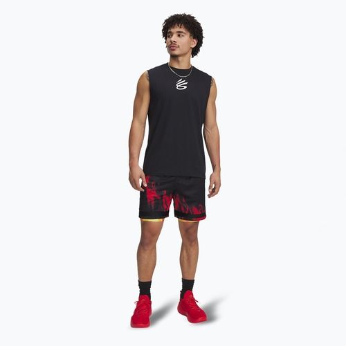 Pantaloncini da basket da uomo Uder Armour Curry Statement I nero / fuoco