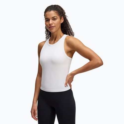 Under Armour Motion Canotta a collo alto bianca/nera da donna per l'allenamento