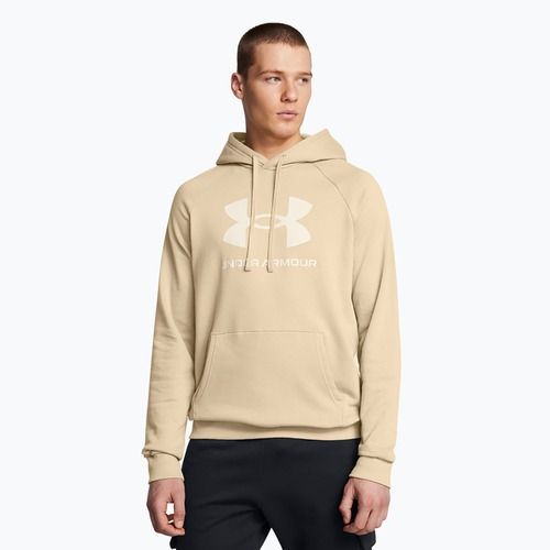 Felpa da uomo Under Armour Rival Fleece Logo HD city khaki/summit white