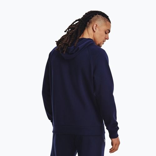 Felpa Under Armour Rival Fleece Logo HD da uomo, colore blu notte/bianco