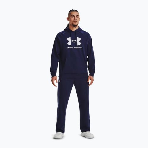 Felpa Under Armour Rival Fleece Logo HD da uomo, colore blu notte/bianco