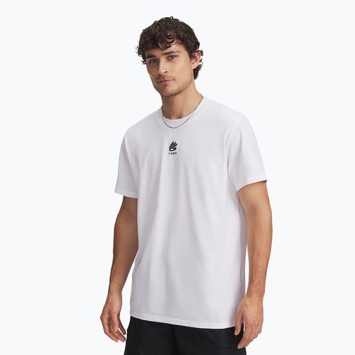 Maglietta Under Armour Curry Hvyweight Logo bianco/nero da uomo