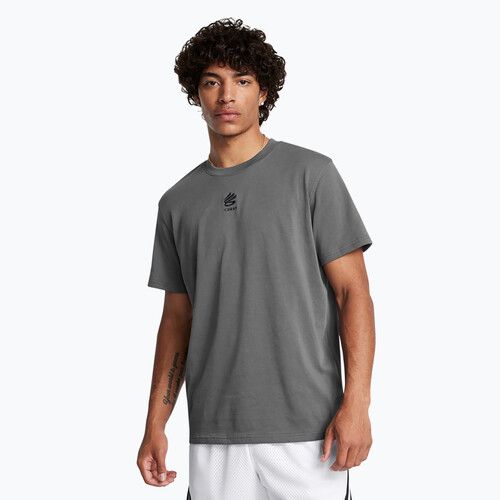 Maglietta Under Armour Curry Hvyweight Logo da uomo, colore nero/marrone
