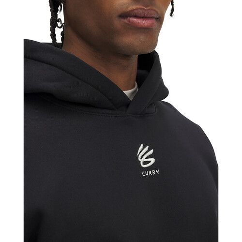 Felpa con cappuccio Under Armour Curry Splash Uomo nero/bianco clay